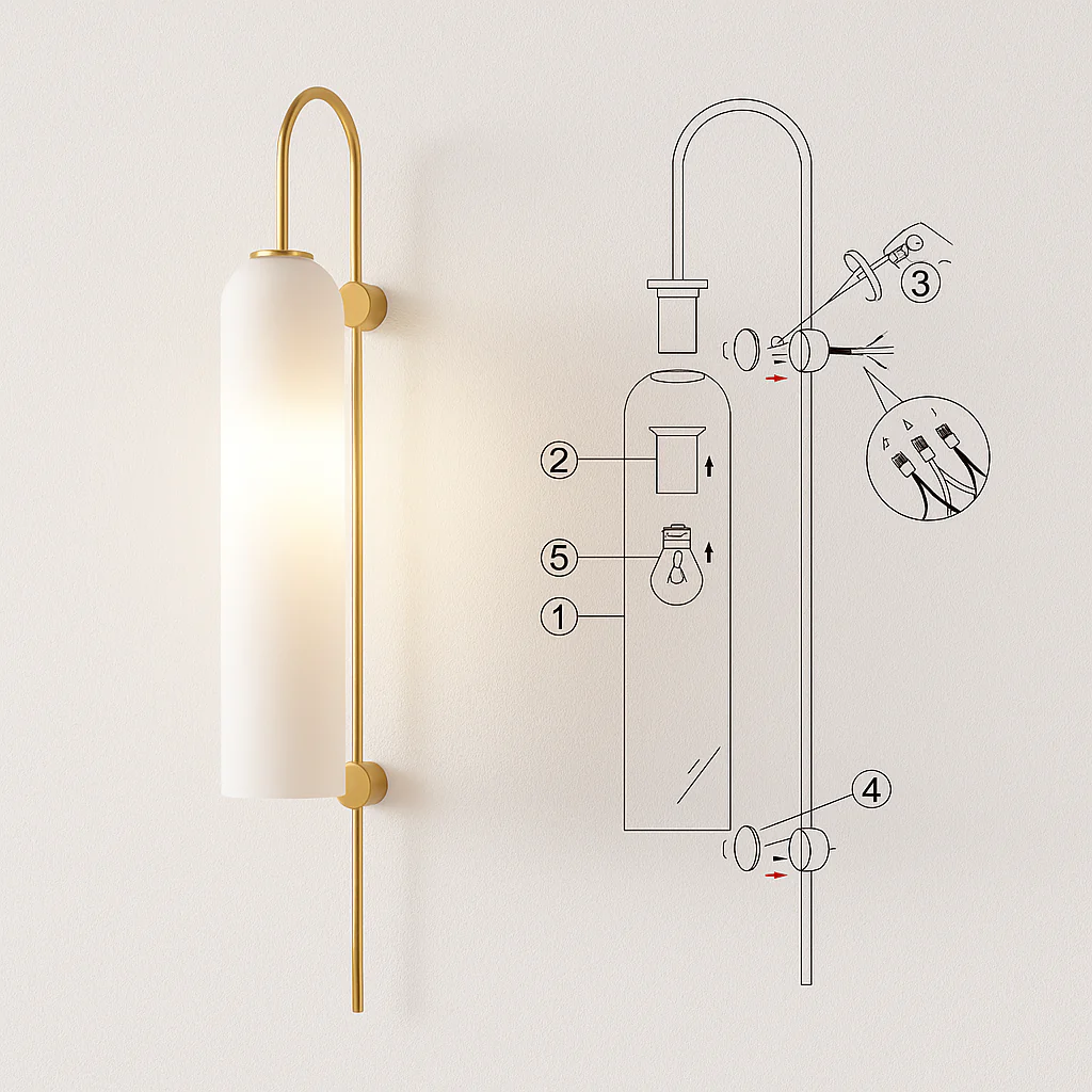 Luminária Arandela Moderna Minimalista Metal Vidro Myna - Image 7