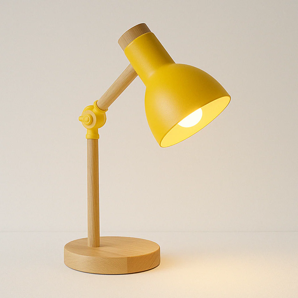 Luminária de Mesa Abajur Moderna Leitura Articulada Metal Madeira Puppy - Image 3