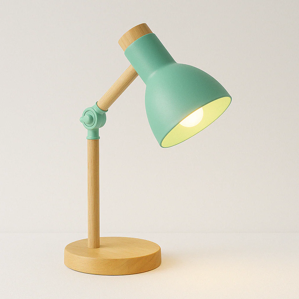 Luminária de Mesa Abajur Moderna Leitura Articulada Metal Madeira Puppy - Image 5