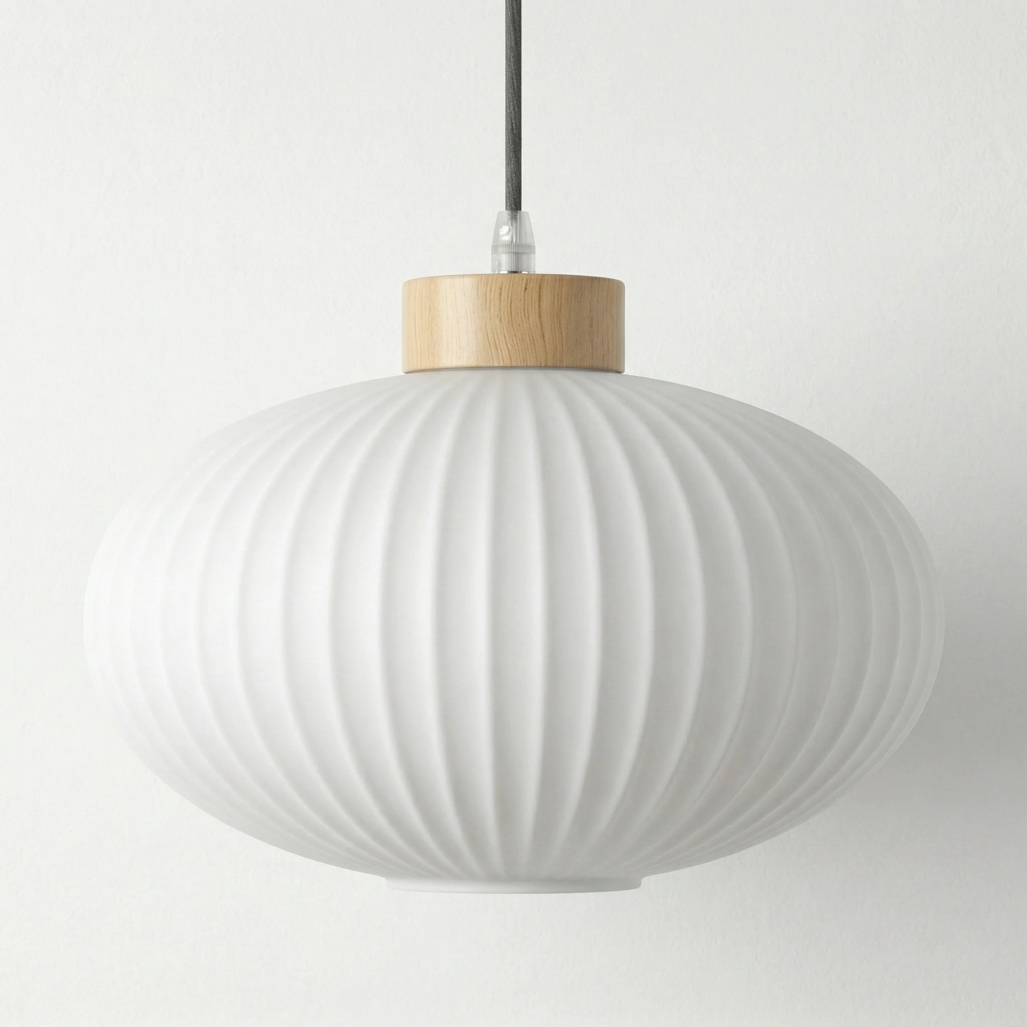 Luminária Pendente Moderno Minimalista Madeira Vidro Japonês Kittan - Image 4