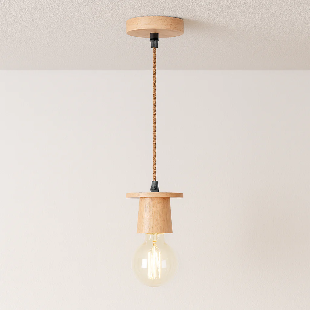 Luminária Pendente Moderno Minimalista Madeira Point - Image 3
