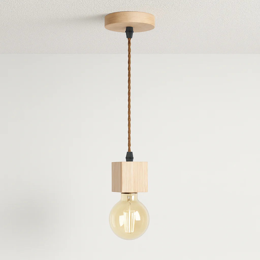 Luminária Pendente Moderno Minimalista Madeira Point - Image 4