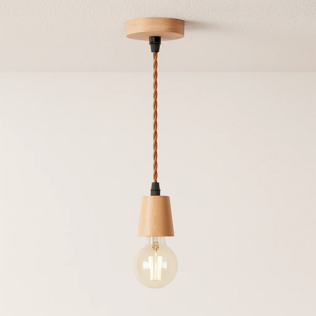 Luminária Pendente Moderno Minimalista Madeira Point - Image 5