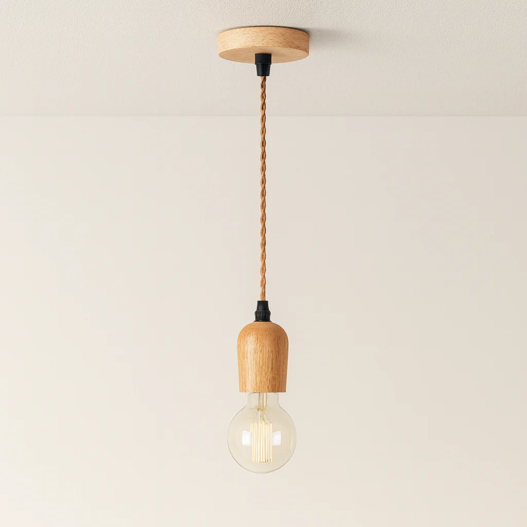 Luminária Pendente Moderno Minimalista Madeira Point - Image 7