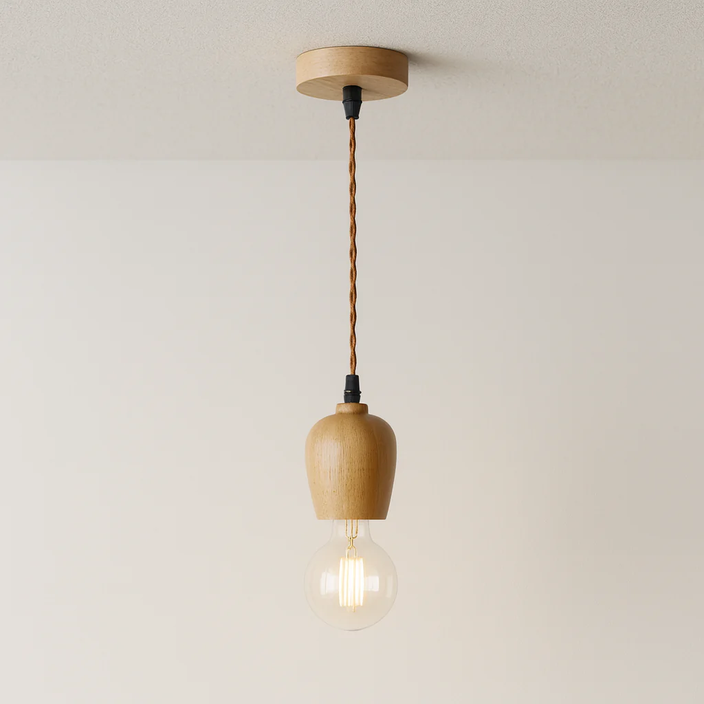 Luminária Pendente Moderno Minimalista Madeira Point - Image 8