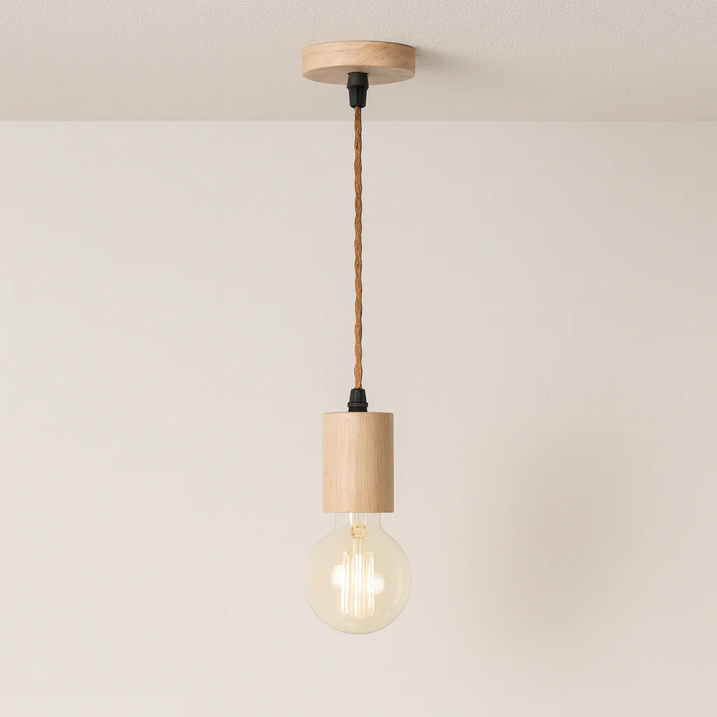 Luminária Pendente Moderno Minimalista Madeira Point - Image 9